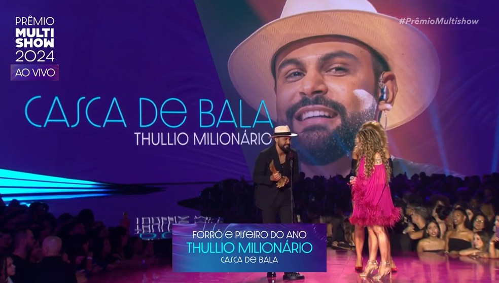 Thullio Milionário vence Prêmio Multishow com a música Casca de Bala — Foto: Reprodução