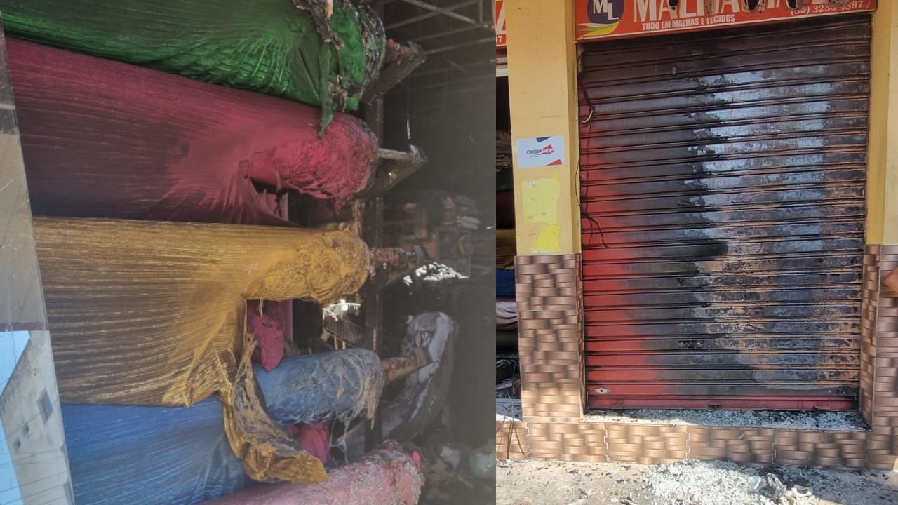 Vídeo: Incêndio destrói loja de tecidos no Centro de Teresina; prejuízo estimado em R$ 800 mil