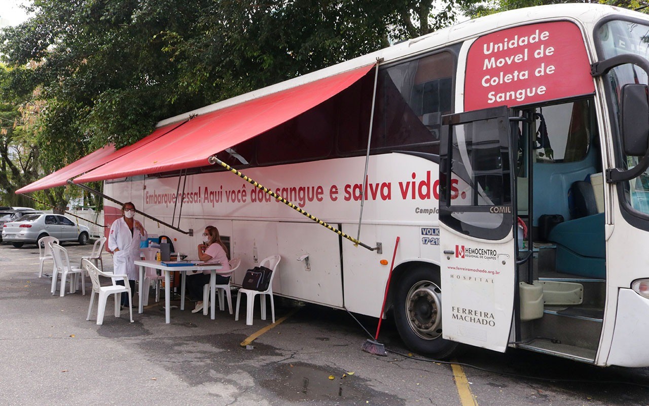 Unidade Móvel do Hemocentro de Campos percorre diversos pontos em busca de doadores de sangue