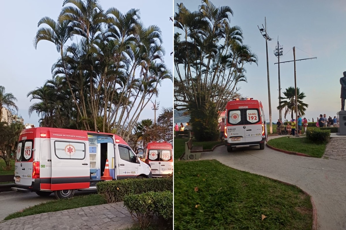 Mulher morre após passar mal no mar em Santos, SP