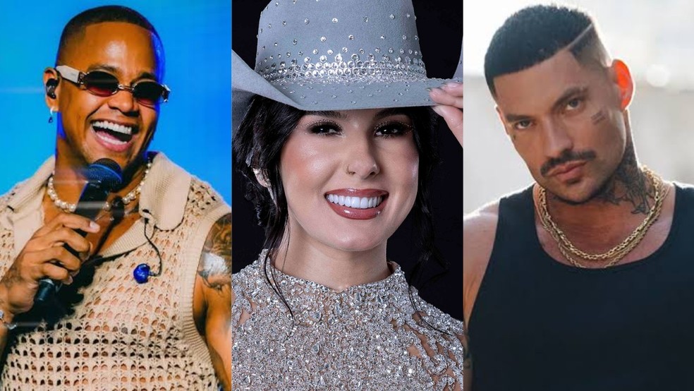 Léo Santana, Ana Castela e Filipe Ret são atrações do Sou Manaus 2026 — Foto: Reprodução/Redes Sociais