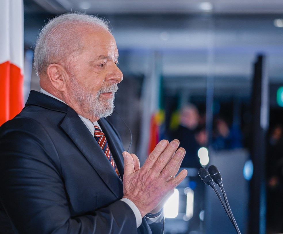 O presidente Lula durante entrevista no Japão — Foto: Ricardo Stuckert/PR