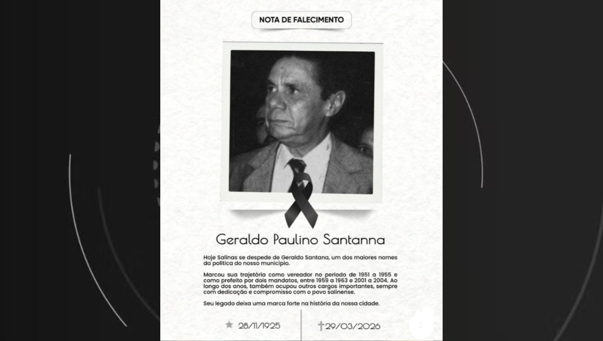 Ex-prefeito de Salinas, Geraldo Paulino Santanna morre aos 100 anos