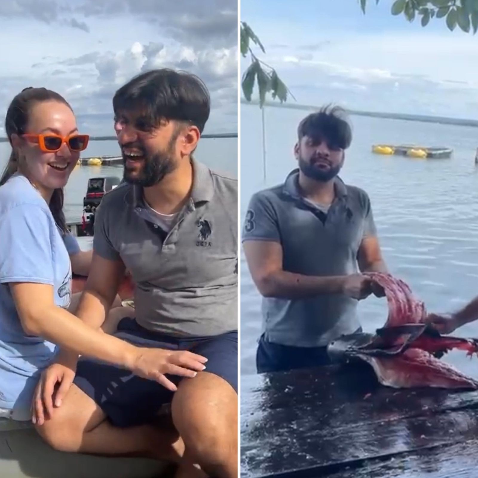 Brasileira se diverte ao mostrar marido paquistanês pescando no Tocantins: 'Saga para comer peixe'