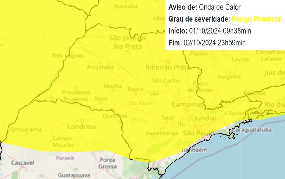 Outubro começa com alertas de perigo para baixa umidade do ar e calor na região de Piracicaba