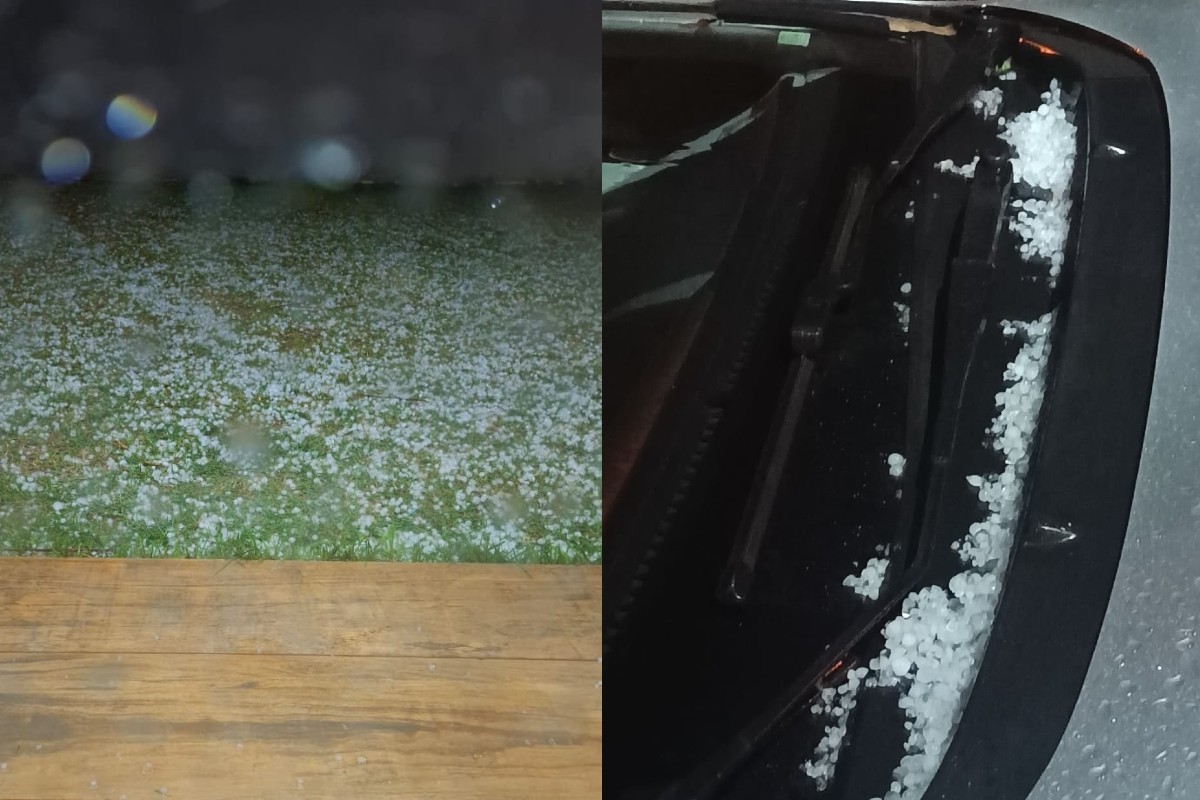 Avanço de frente fria causa chuva de granizo e queda na temperatura em MS