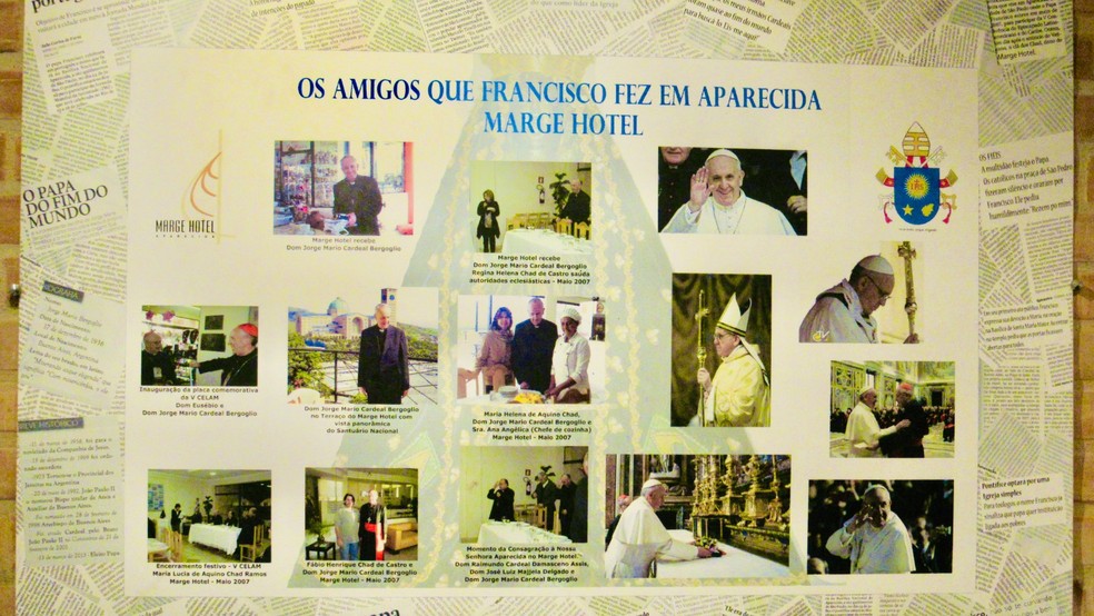 Hotel que hospedou Papa Francisco virou parte do roteiro de católicos em visitas a Aparecida — Foto: Divulgação/Marge Hotel