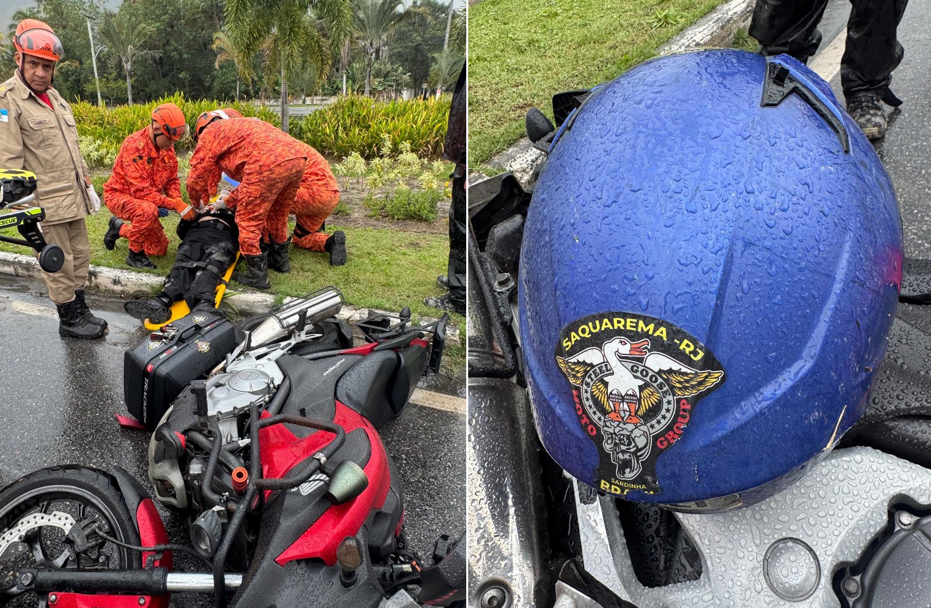 Motociclista fica gravemente ferido em acidente em Maricá, no RJ