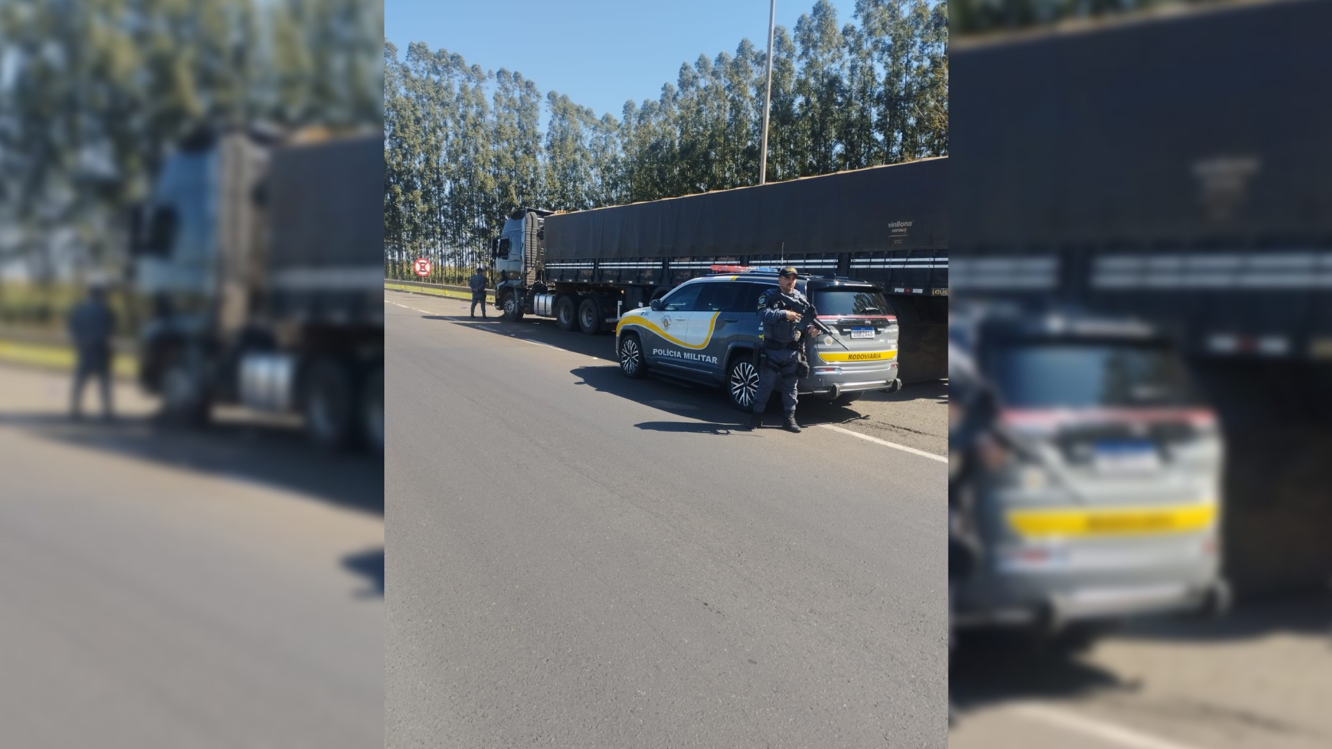 Caminhão roubado em sequestro é recuperado no interior de SP e três suspeitos são presos