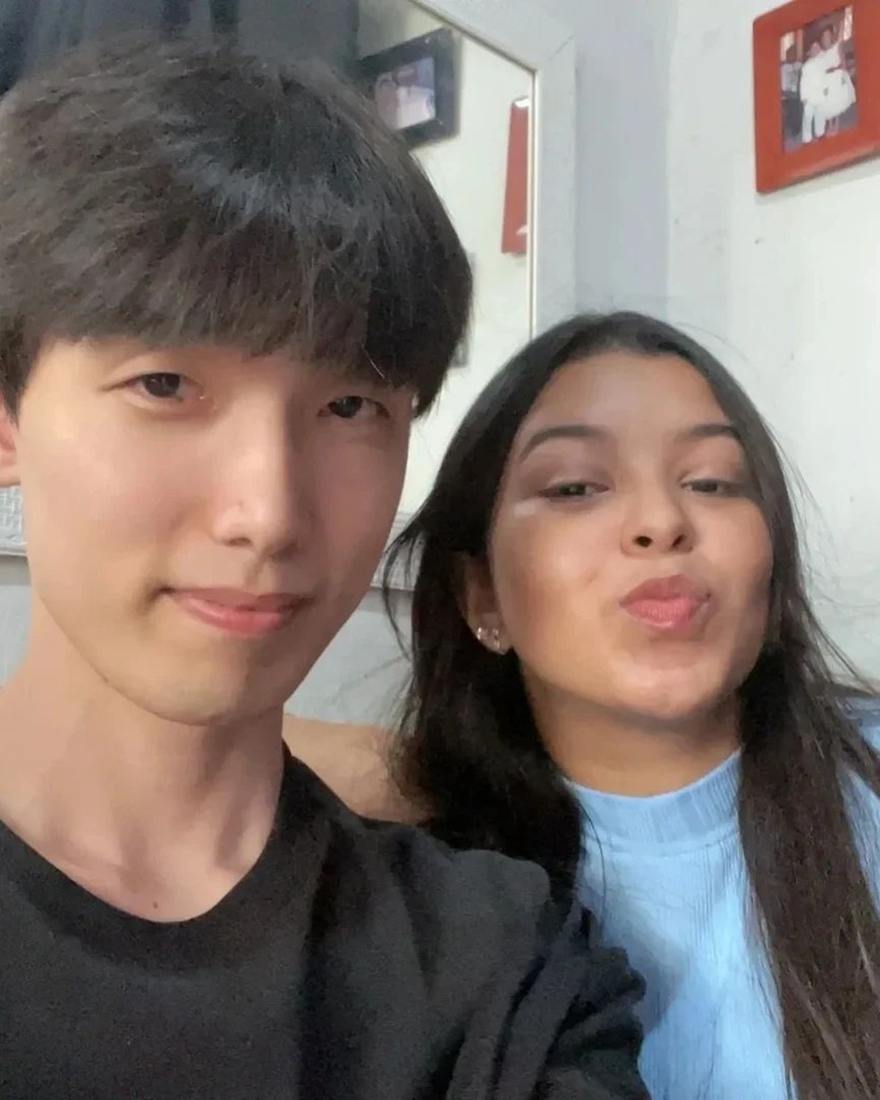 Yang Seoke e Luísa Vitória Ribeiro pretendem trabalhar com conteúdos para web — Foto: Reprodução