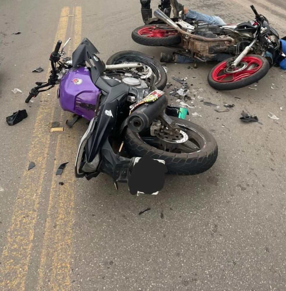 Homem é preso após roubar motocicleta e colidir de frente com outra moto na MA-201 — Foto: Divulgação/13º BPM