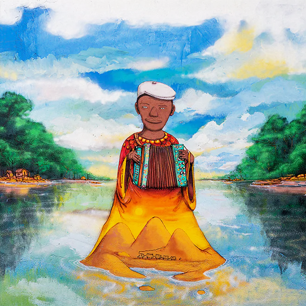 Capa da inédita coletânea ‘Tarde’, de Milton Nascimento — Foto: Obra de OsGemeos