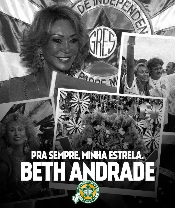 Beth Andrade, uma das estrelas da Mocidade, morre aos 75 anos