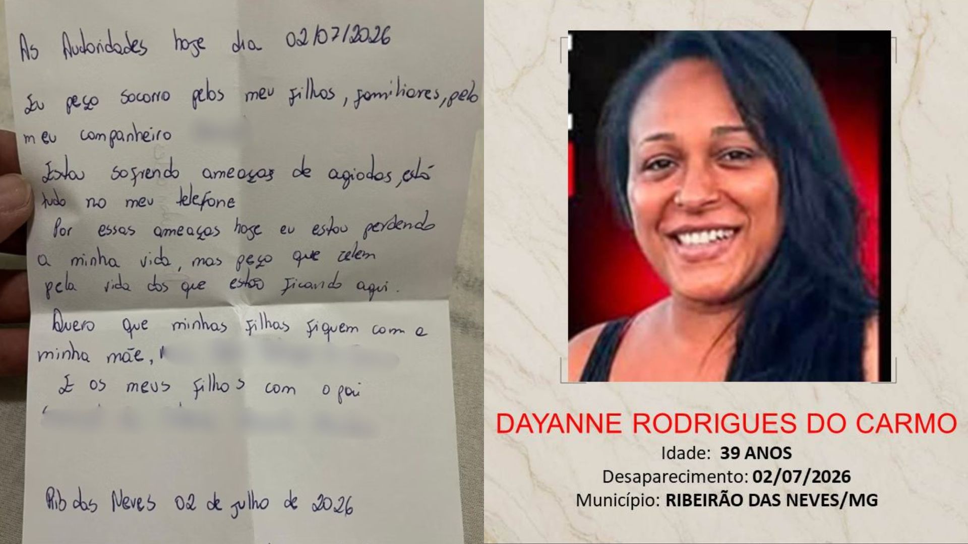 Ex-mulher de goleiro Bruno deixou carta antes de desaparecer: 'Estou sofrendo ameaças'; leia na íntegra