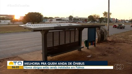 Novos abrigos em pontos de ônibus são instalados em Palmas