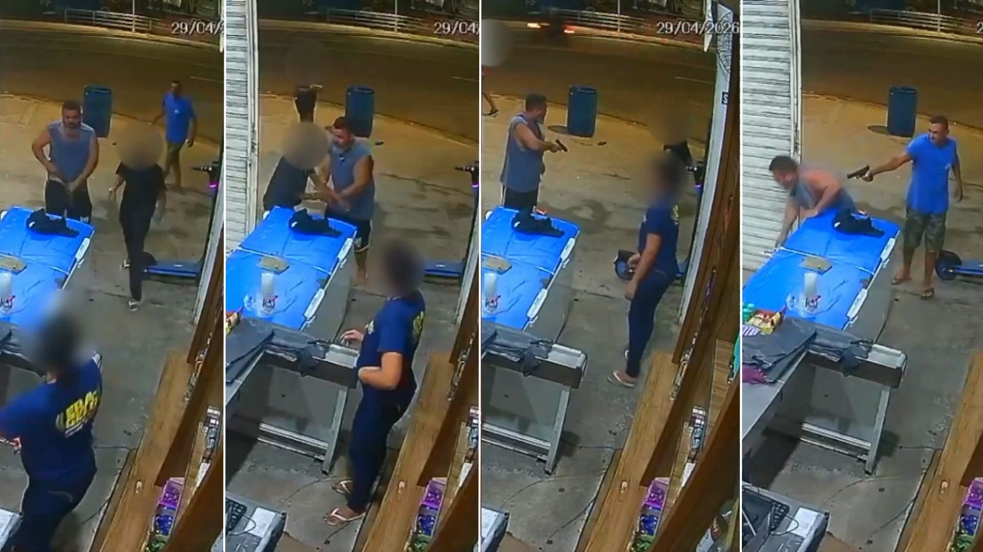 VÍDEO: policial agride funcionária de distribuidora de bebidas, deixa arma cair e amigo atira no ES