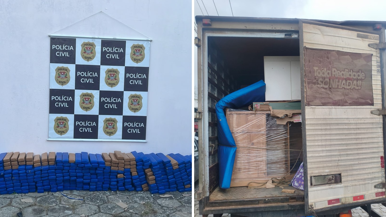 Polícia prende caminhoneiro com mais de 600 kg de maconha escondidos em carga de móveis na Dutra, em Caçapava