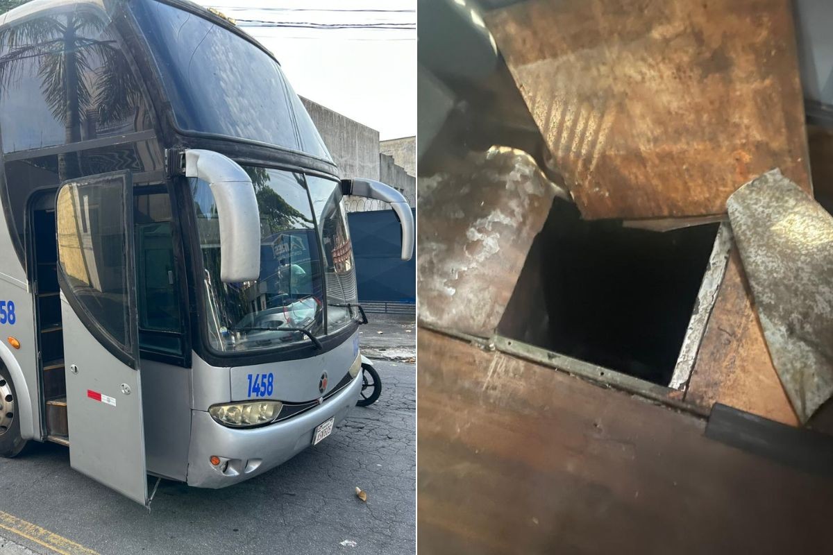 Polícia apreende ônibus que levava mais de 20 paraguaios após suspeita de drogas em 'compartimento secreto'; VÍDEO