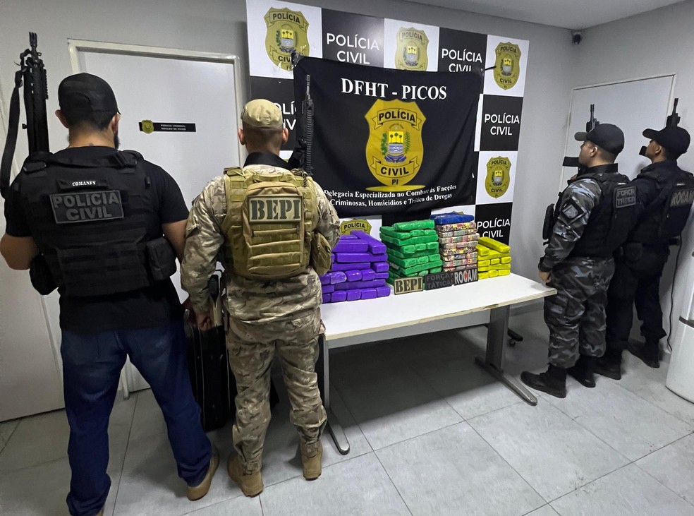 Operação apreende 100 tabletes de maconha — Foto: Divulgação: Polícia Militar do Piauí