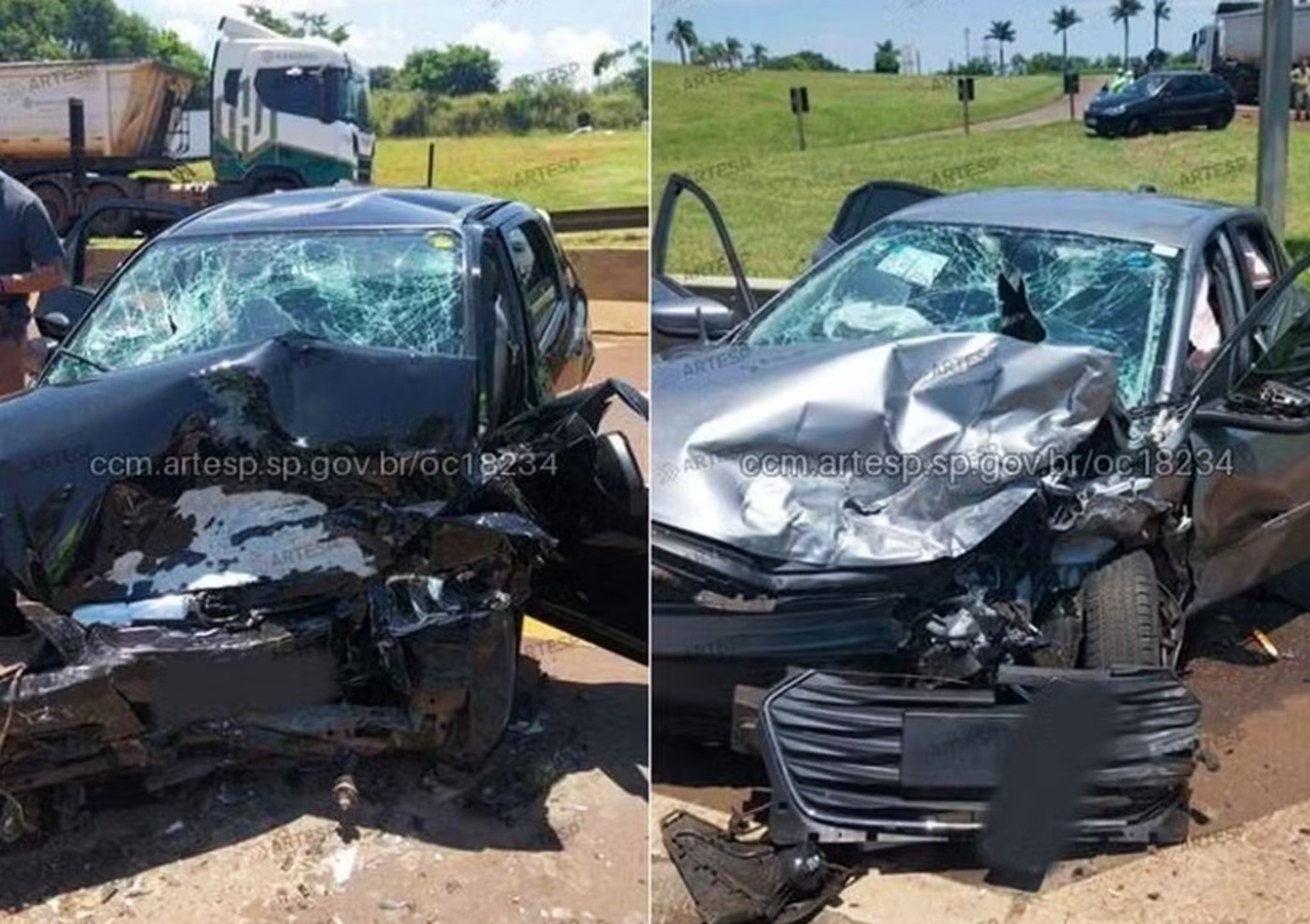 Três pessoas ficam feridas após carros baterem de frente na Rodovia Otávio Pacheco de Almeida Prado