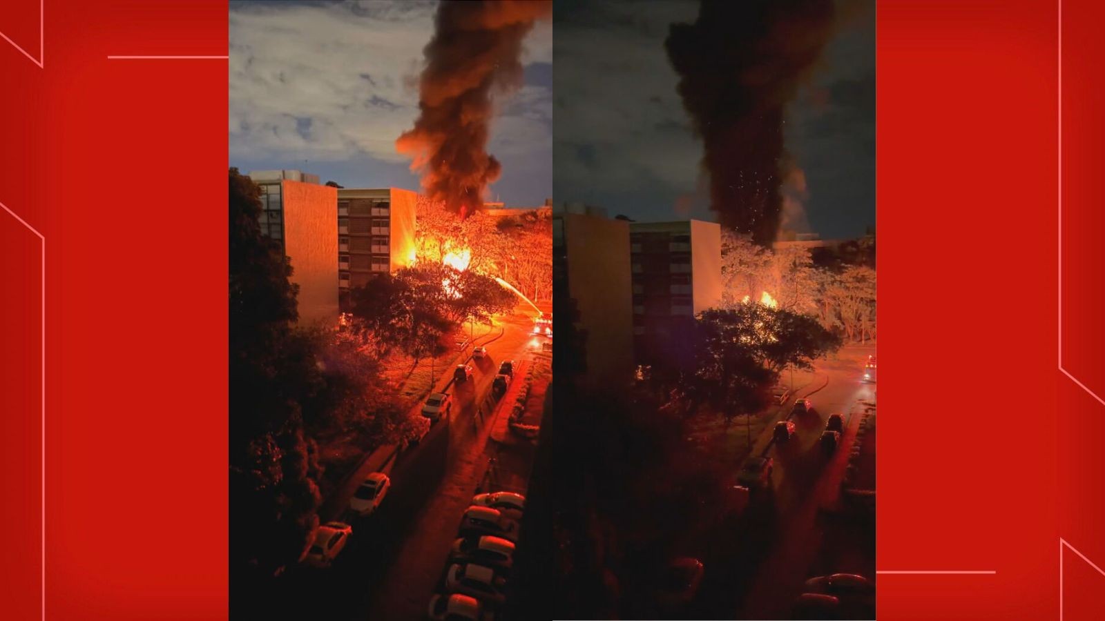 Transformadores pegam fogo e deixam moradores sem energia na Asa Sul, em Brasília