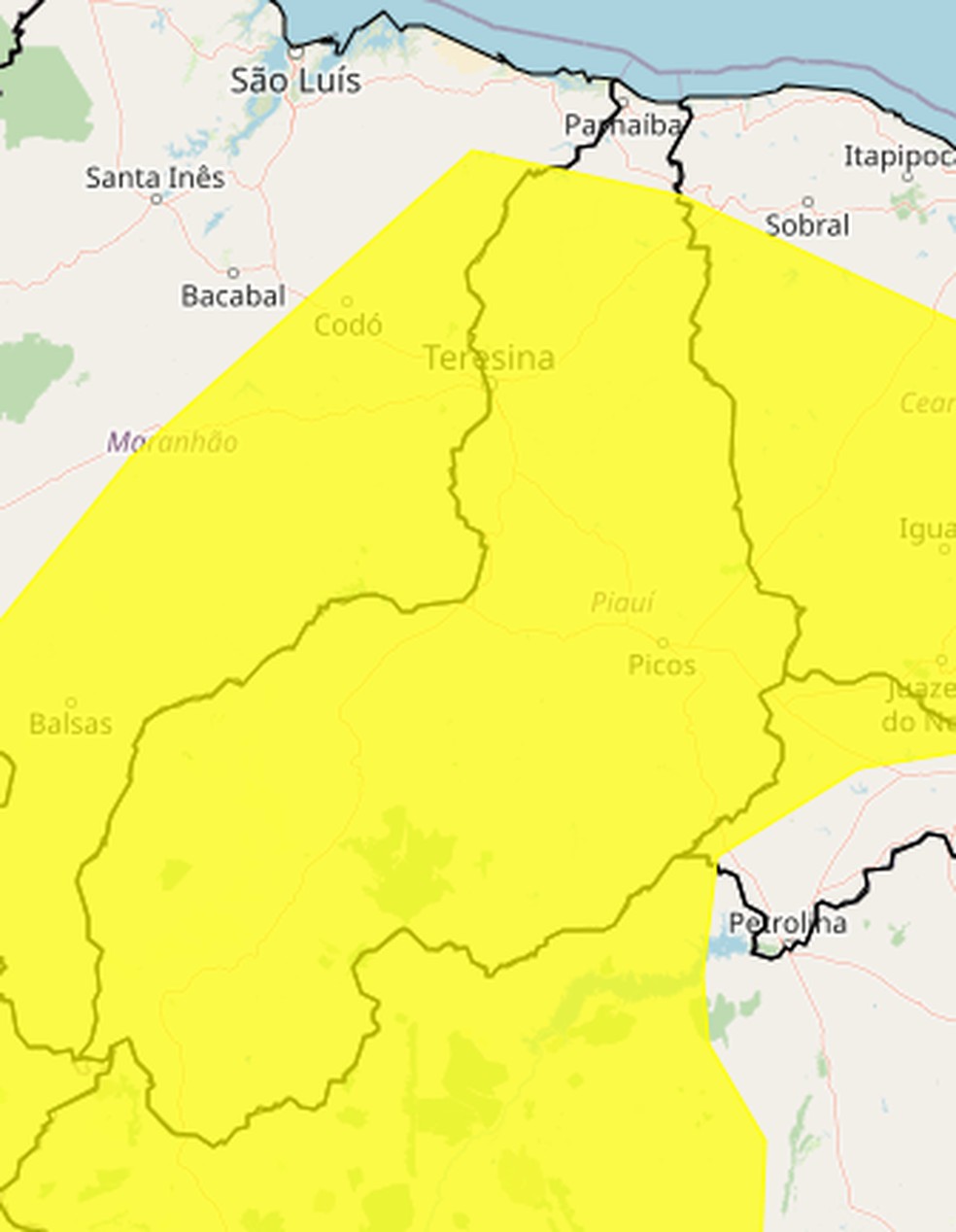 Onda de calor atinge o Piauí a partir desta quinta (18) — Foto: Reprodução/Inmet