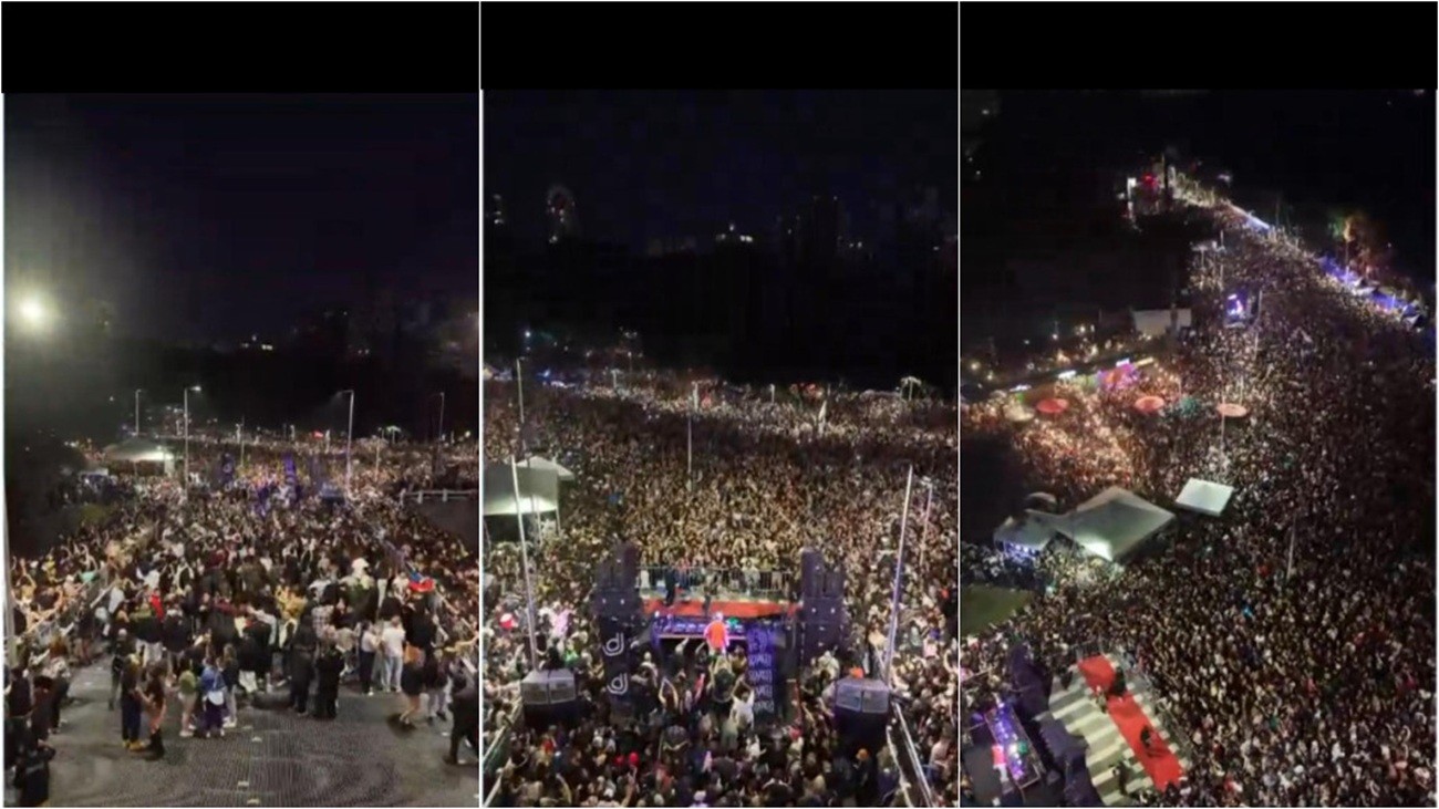 VÍDEO: festa eletrônica gratuita na Ponte Hercílio Luz é paralisada por excesso de público e confusão