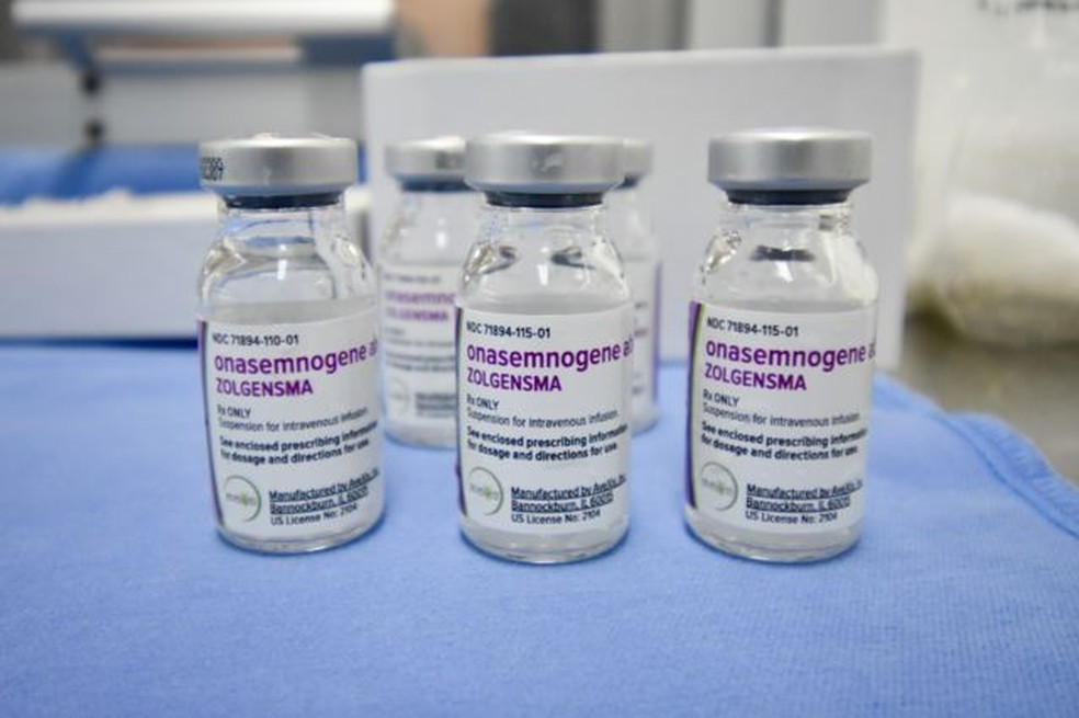 Frascos de Zolgensma, conhecido como 'o remédio mais caro do mundo' — Foto: Camila Hampf Mendes/ Hospital Pequeno Príncipe
