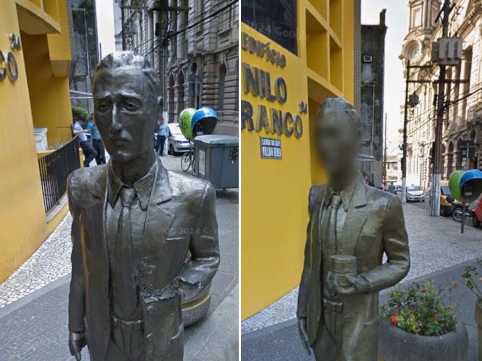 Estátua mega-realista é confundida com humano e tem rosto borrado no Google Maps; VEJA