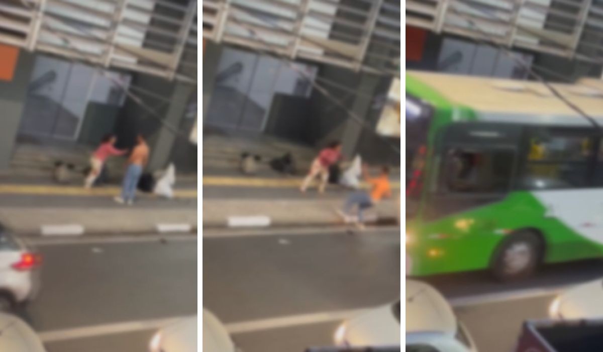 VÍDEO: Homem é empurrado contra ônibus em movimento por mulher durante discussão em Campinas