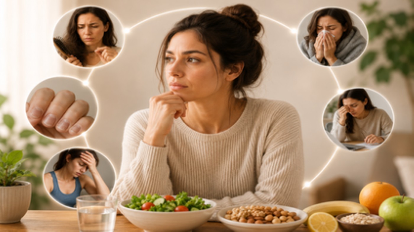 Seu corpo dá sinais de falta de nutrientes? Conheça os sintomas mais comuns