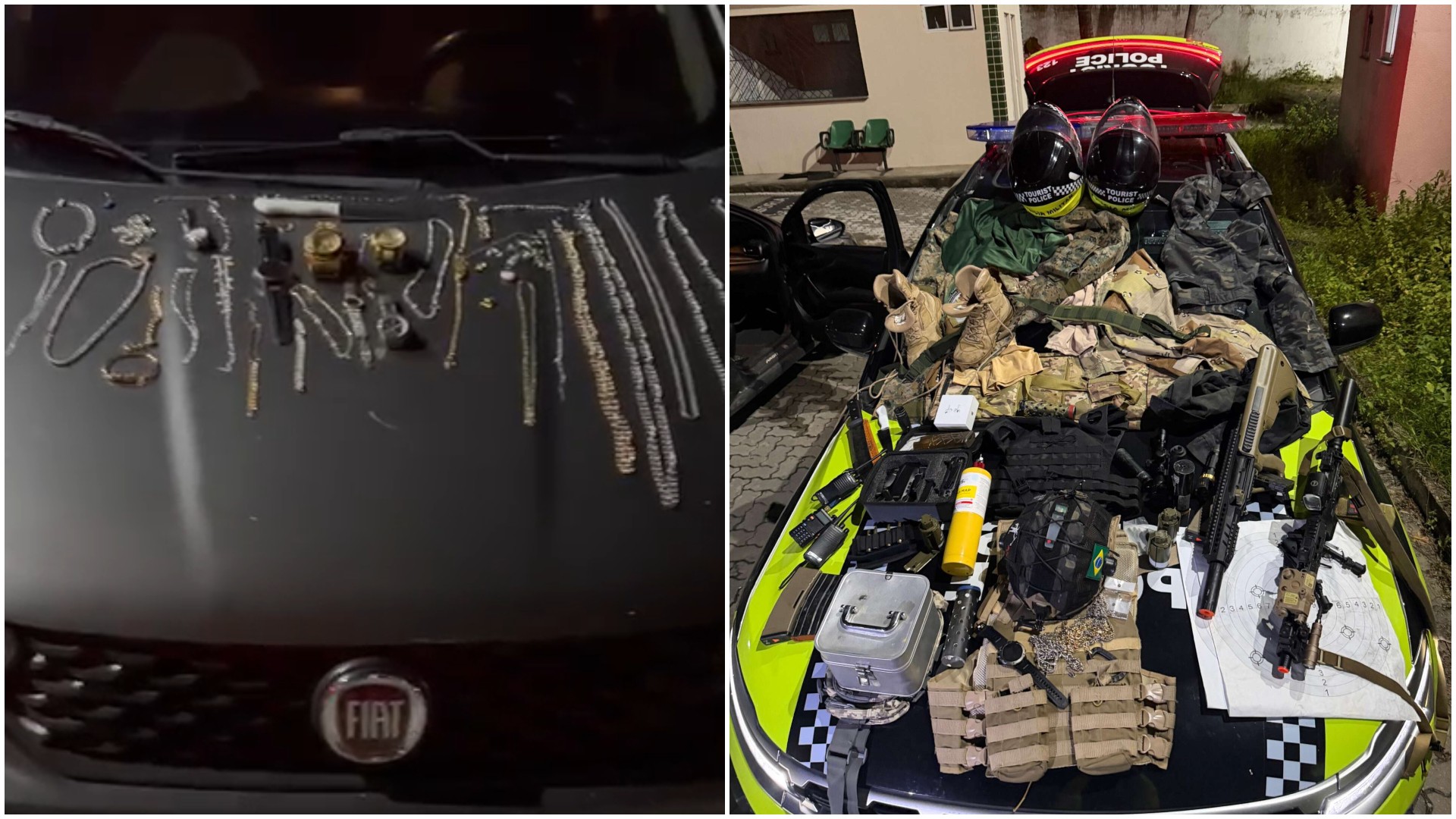 Adolescentes suspeitos de roubo na Beira-Mar, em Fortaleza, são apreendidos com joias e equipamentos de airsoft