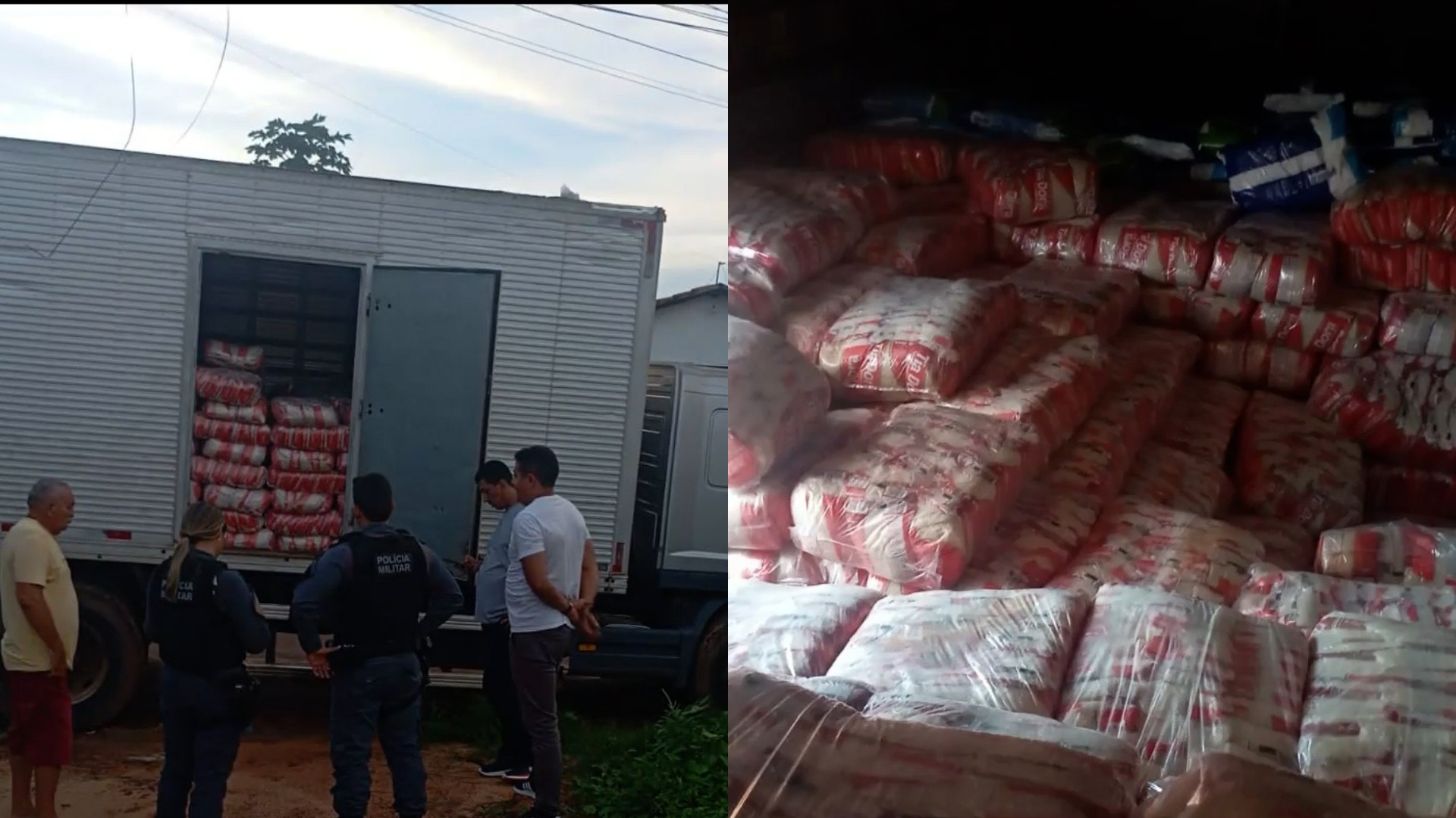 Polícia recupera carga de 50 toneladas de arroz roubada no Maranhão