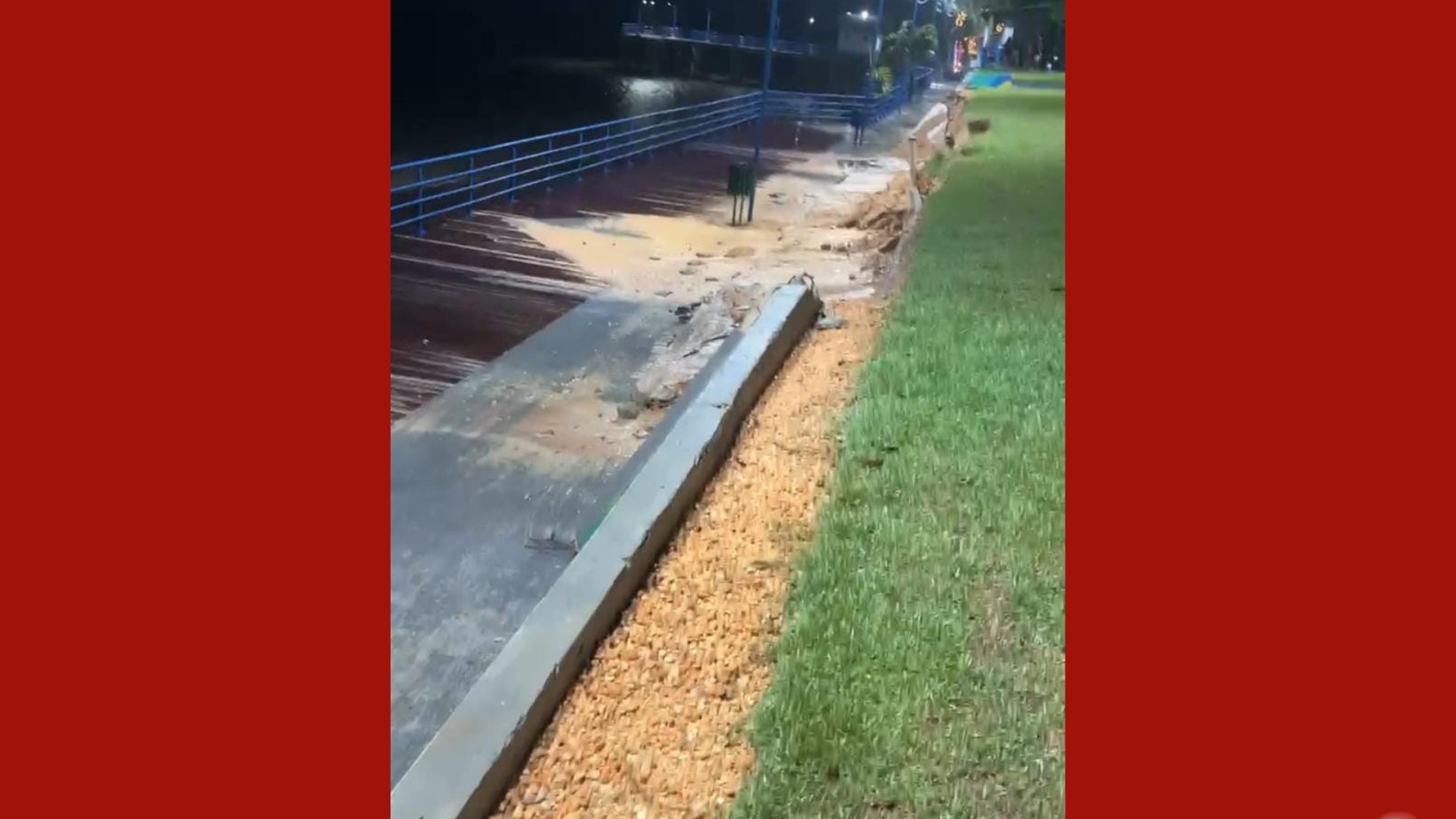 Parte da orla de Marapanim, no PA, desaba após forte chuva