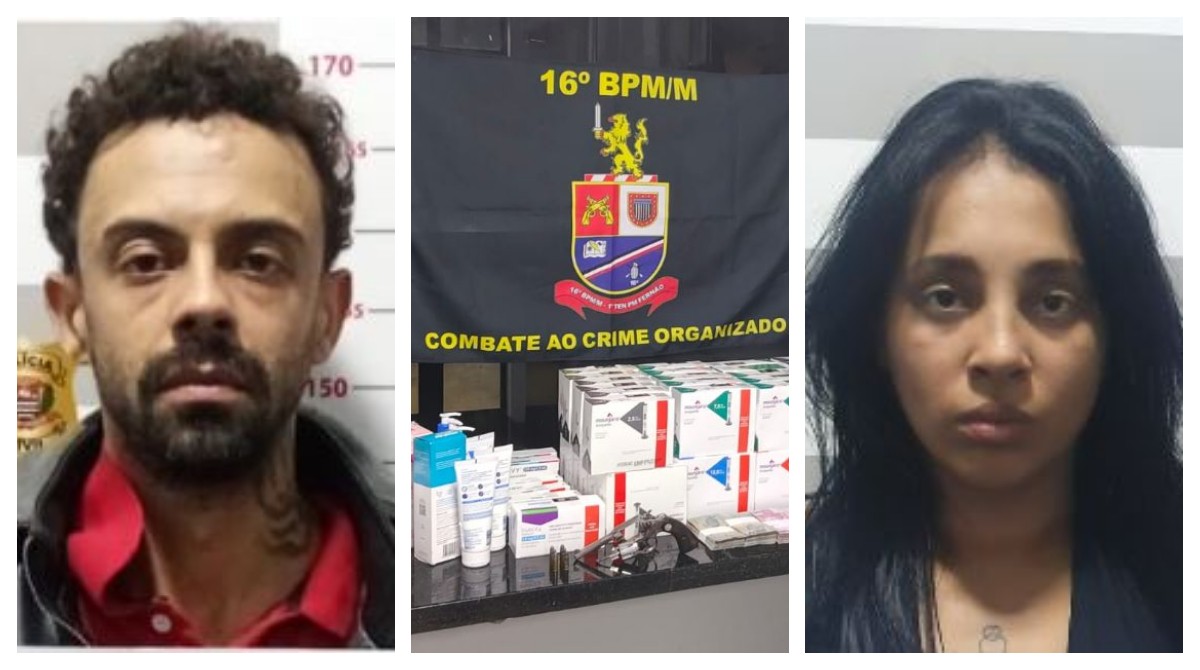
Casal é preso após roubar 58 caixas de canetas emagrecedoras de farmácia; valor chega a R$ 160 mil