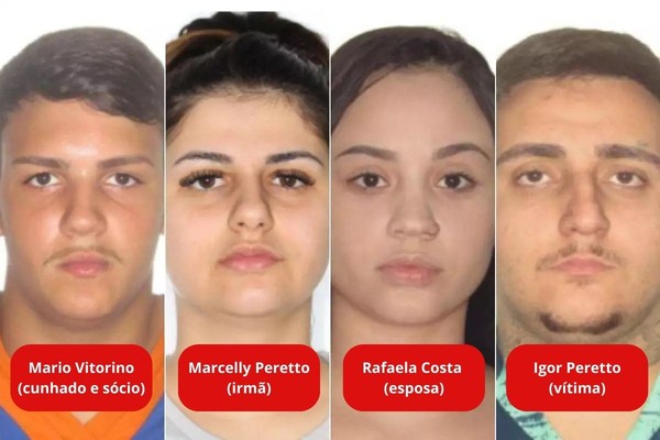 Mario Vitorino, Marcelly Peretto e Rafaela Costa foram presos por envolvimento na morte de Igor Peretto — Foto: Polícia Civil