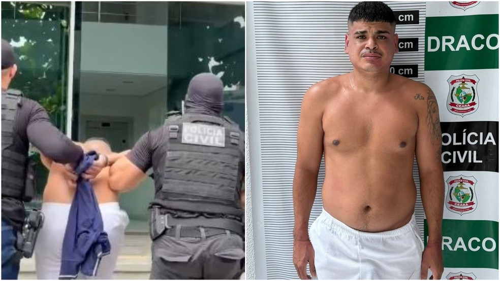 Douglas da Silva Cardoso, conhecido como "Bocão", de 28 anos, foi preso por ameaçar donos de provedores no Bairro Antônio Bezerra, em Fortaleza. — Foto: Reprodução