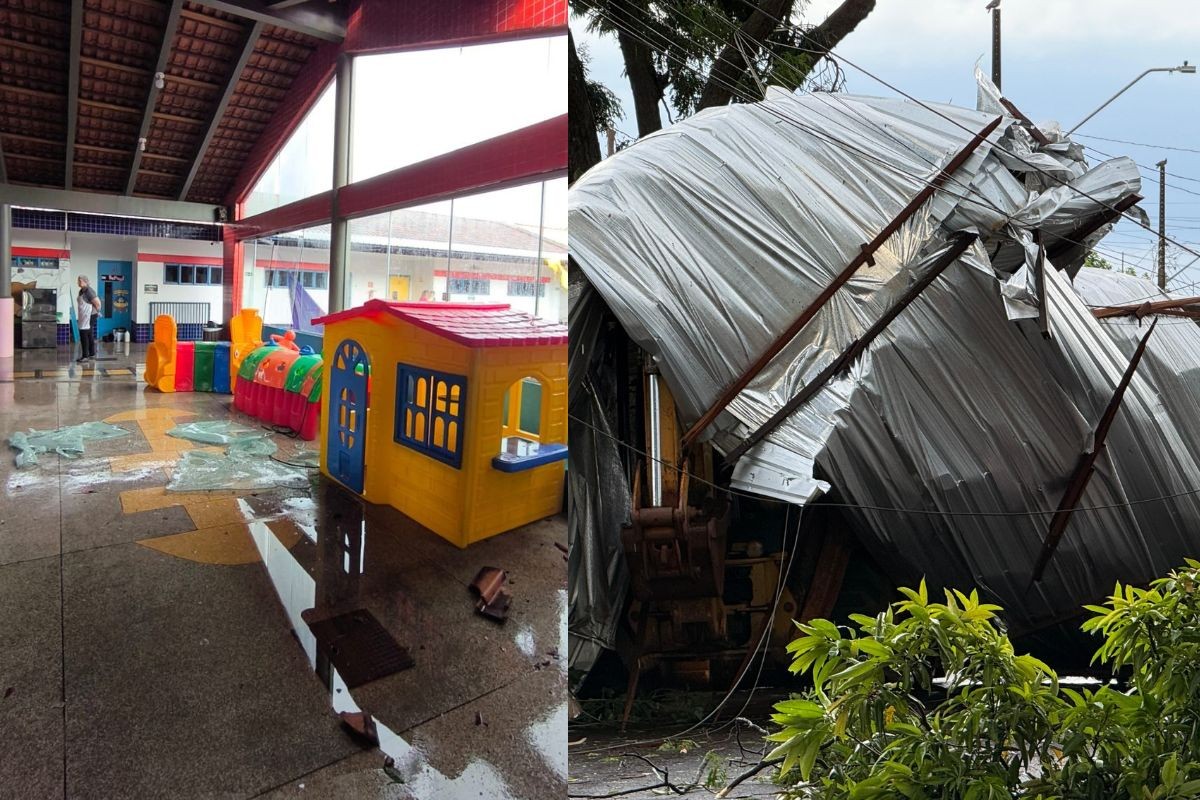 Telhados arrancados, árvores caídas e interrompimento de energia: temporal causa estragos em cidades do Paraná