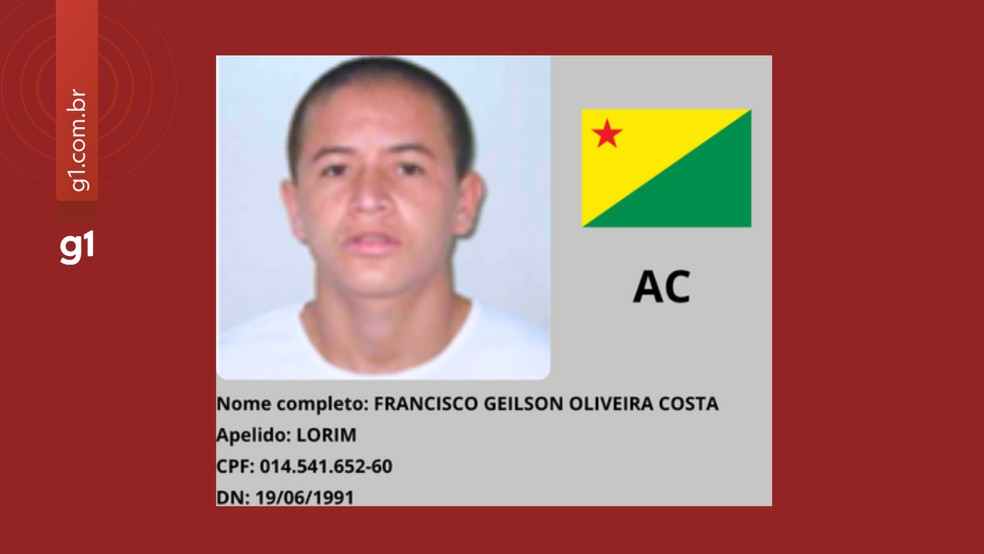 Francisco Geilson Oliveira Costa, 34 anos - procurado pelo Ministério da Justiça — Foto: Reprodução/MJSP