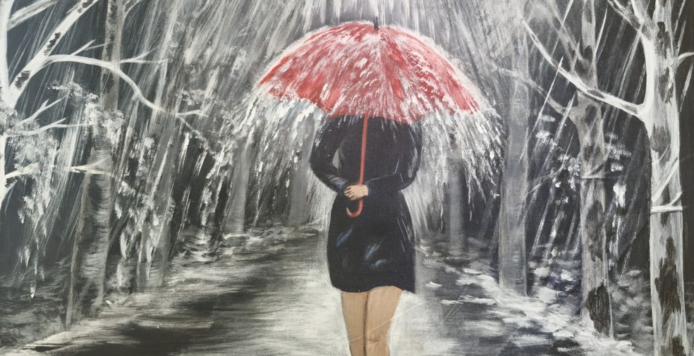 Exposição 'Menina na Chuva' é a segunda da vida de Josineide Lira — Foto: Yuri Marcel/g1