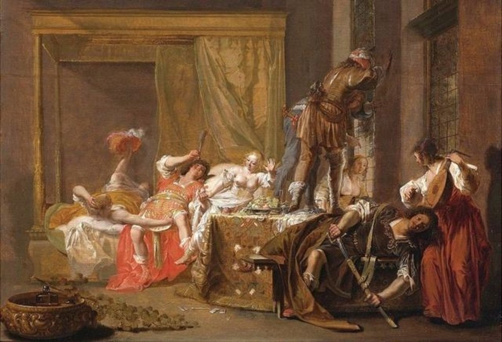 "Companhia em um bordel" (Messalina e Gaius Silius), de Nicolaes Knüpfer, 1655 — Foto: GETTY IMAGES