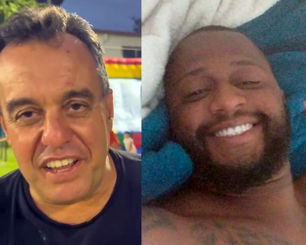 O vereador Ernane Aleixo e Marlon Henrique da Silva, o Pagodeiro — Foto: Reprodução