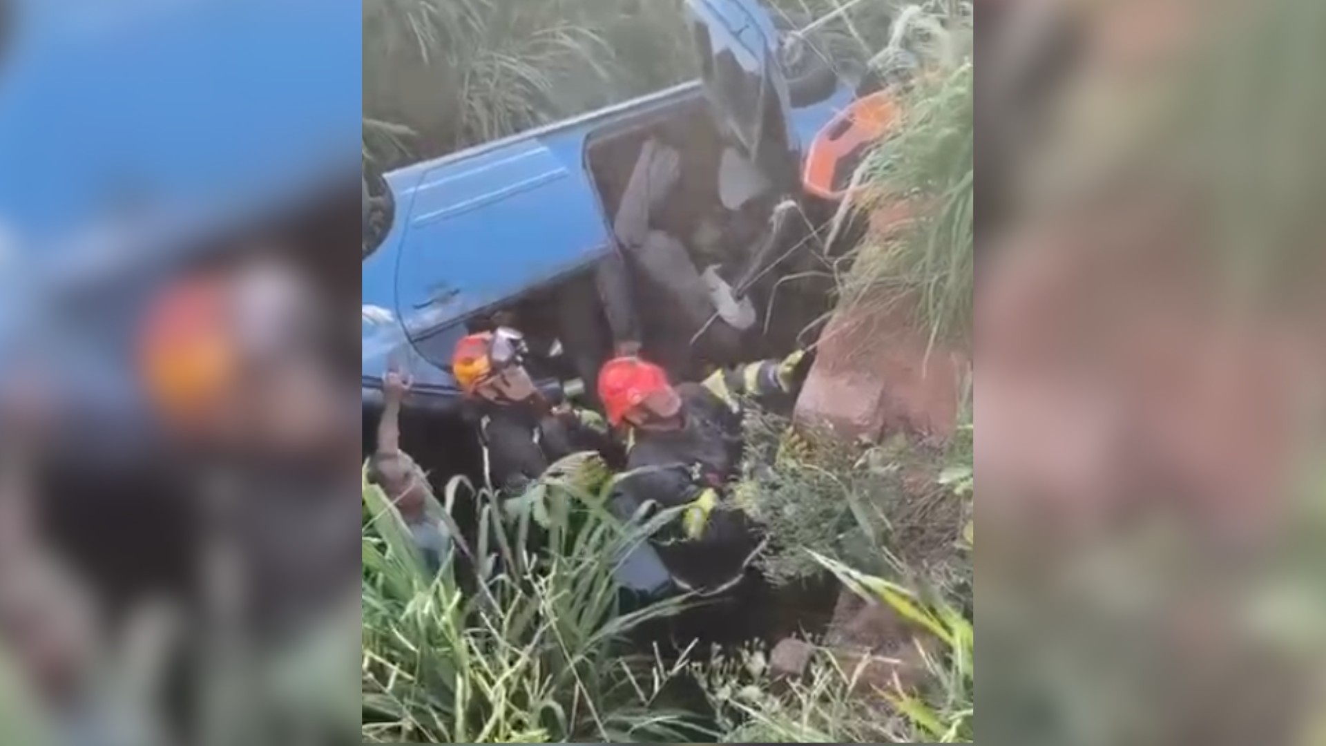 Cinco pessoas, entre elas uma criança, ficam feridas após carro cair em 'boca de lobo' em rodovia de Araçatuba