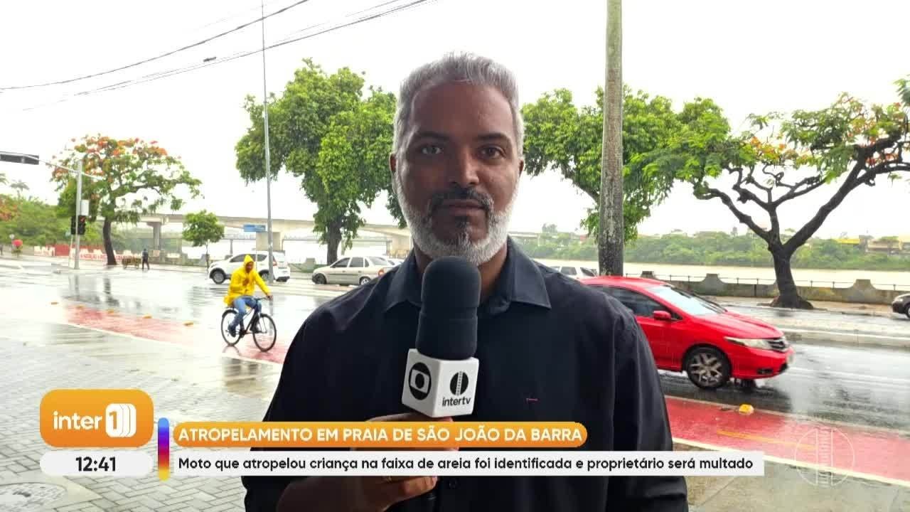 Casal de moto atropela criança na faixa de areia da praia de Grussaí, em São João da Barra