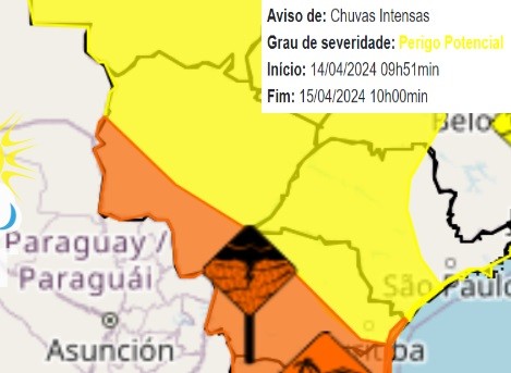 Inmet emite alerta de perigo para chuvas intensas em Piracicaba; confira previsão do tempo