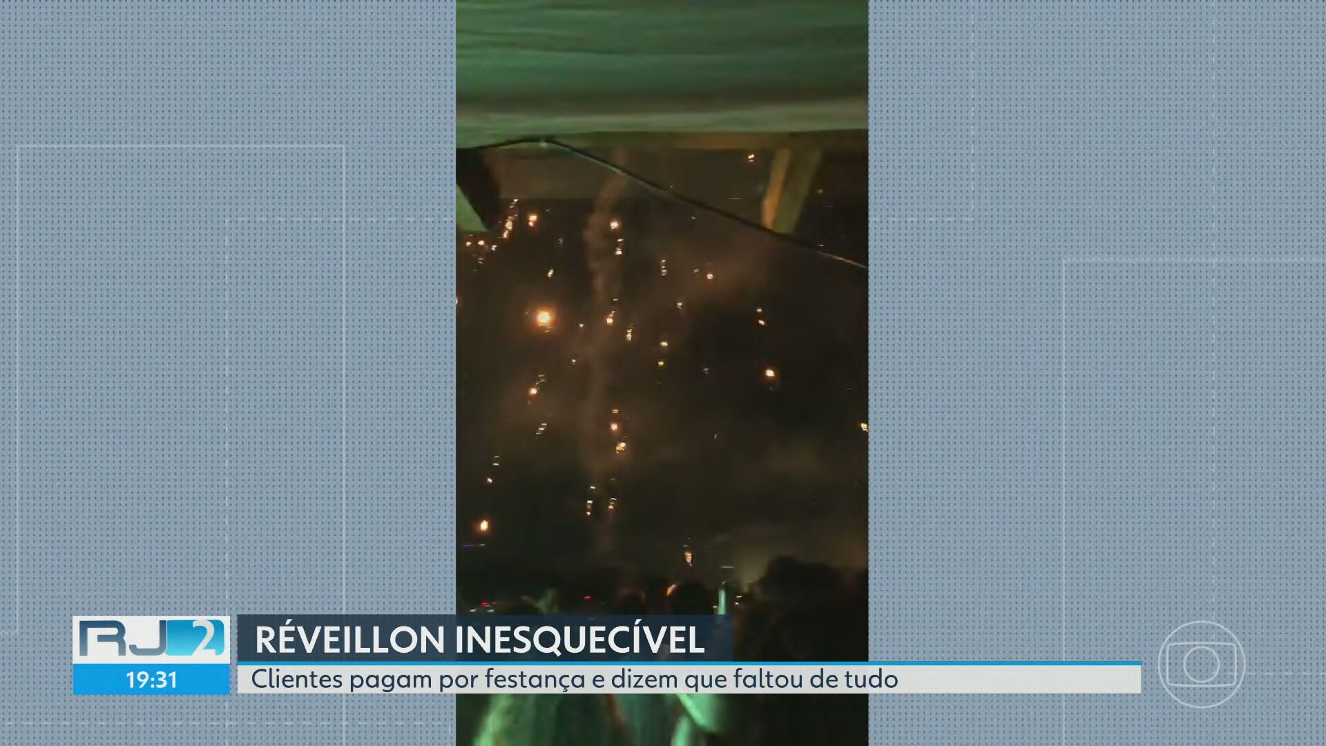 Público de réveillon em hotel em Santa Teresa reclama de problemas na comida, bebida, música e até fogos do evento