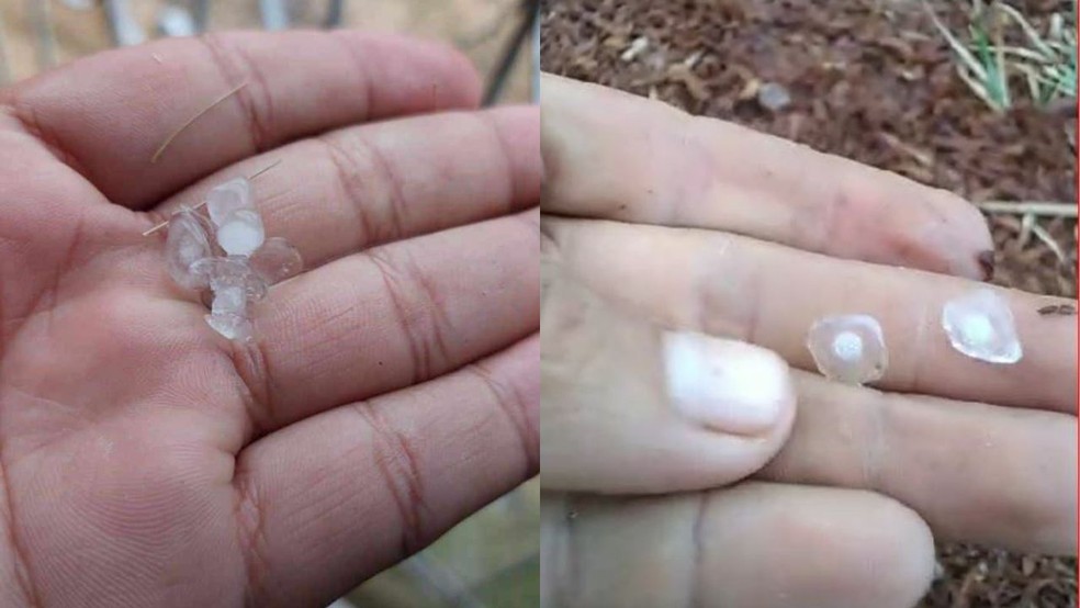Chuva de granizo em Boa Vista do Ramos, no Amazonas — Foto: Reprodução/Redes sociais