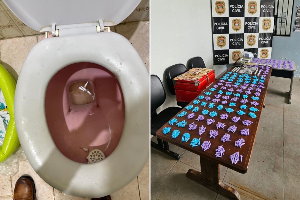 Homem é preso após jogar pinos de cocaína na privada durante abordagem no litoral de SP; VÍDEO