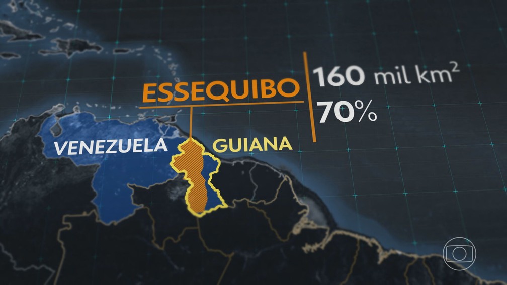 Essequibo é alvo de disputa entre Venezuela e Guiana — Foto: JN