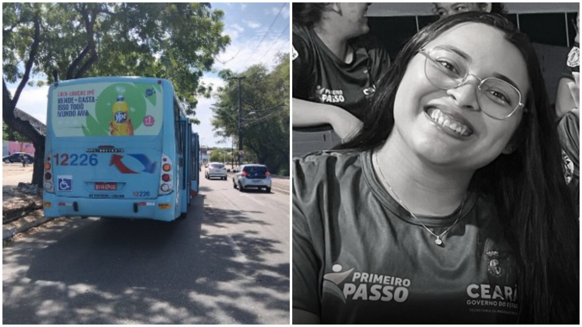 Porta de ônibus abre, passageira cai e morre atropelada pelo coletivo em Fortaleza